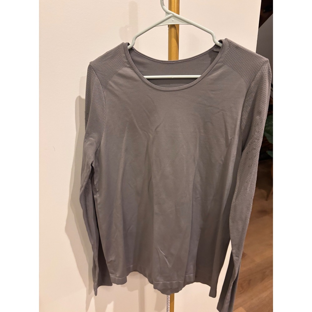 Tech Long Sleeve 2.0 Shirt Slate Grey Mesh Athletic Top Womens- L